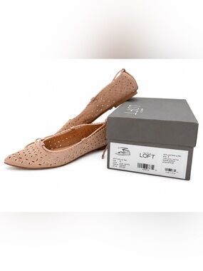 Ann Taylor Pink Vanilla Laser-Cut Ballet Flats Size 8